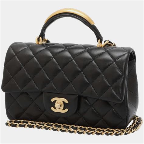 top handle flap bag chanel|Chanel small lambskin evening bag.